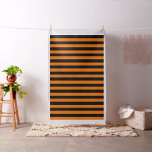 Tissu Orange Et Black Strip