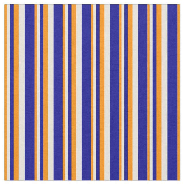 Tissu Orange foncé, beige et bleu foncé (Fermer)