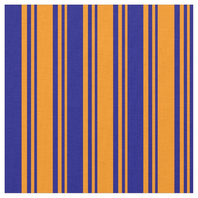 Tissu Orange foncé et Motif rayé bleu (Fermer)