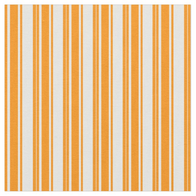 Tissu Orange foncé et rayures blanches (Fermer)