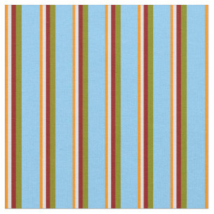 Tissu Orange foncé, Lavande, Rouge, Vert & Ciel clair Bl