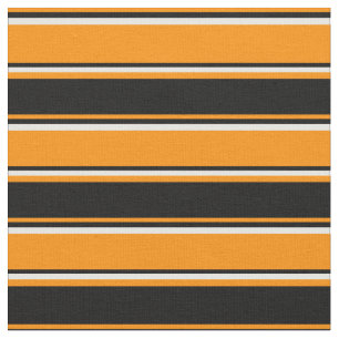 Tissu Orange foncé, noir et blanc