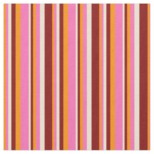 Tissu Orange foncé, rose chauds, beige et marron (Fermer)