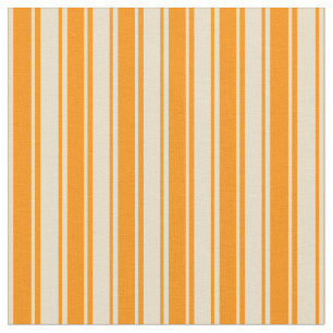 Tissu Orange foncé & Tan Stripes