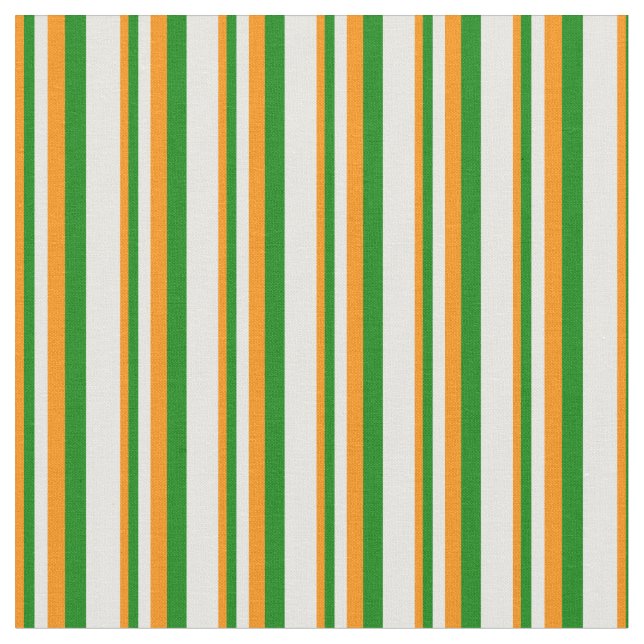 Tissu Orange foncé, Vert & Blanc (Fermer)