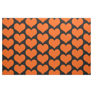 Tissu Orange Hearts Fabric