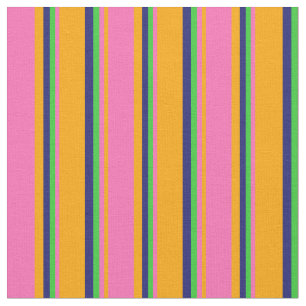 Tissu Orange, Hot Pink, Lime Green et Midnight Blue