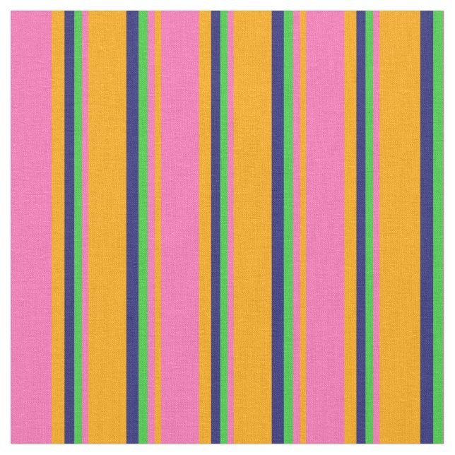 Tissu Orange, Hot Pink, Lime Green et Midnight Blue (Fermer)