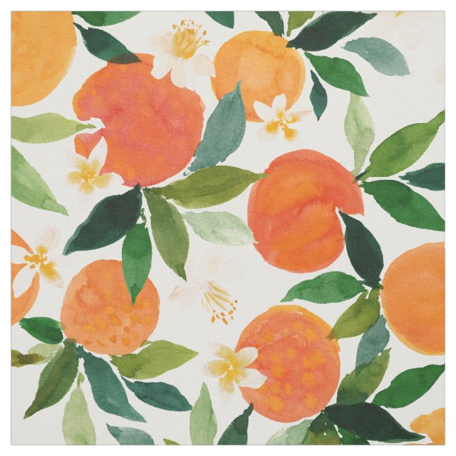 Tissu ORANGE INTOXICATION Motif Citrus (Échantillon)