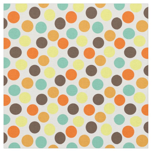 Tissu Orange, Jaune, Brown, Points Bleus (Fermer)