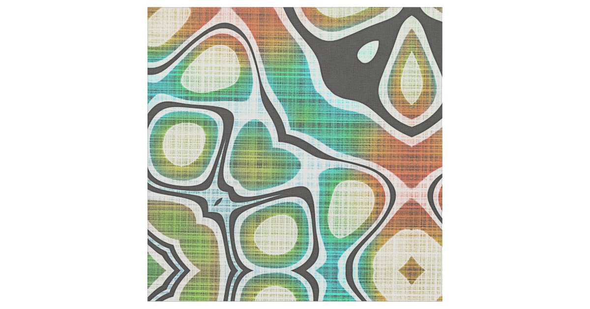 Tissu Orange Lime Green Turquoise Bali  Batik  Motif Zazzle fr