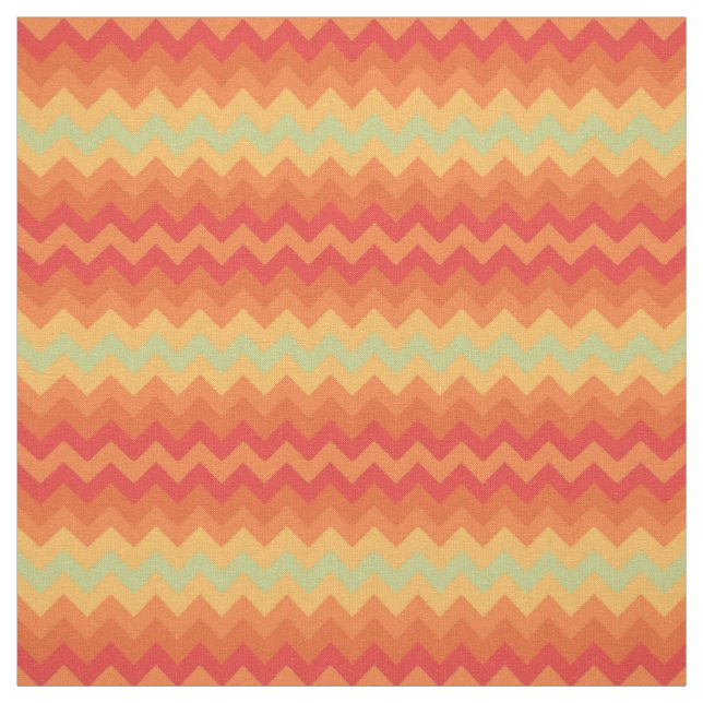 Tissu orange lumineux de motif de Chevron de vert (Échantillon)