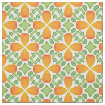 Orange motif floral mosaïque rétro 60s les années