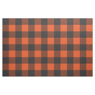 Tissu Orange noir de Buffalo Plaid Check Motif