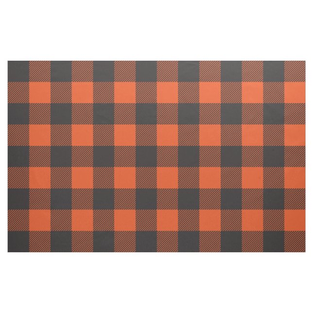 Tissu Orange noir de Buffalo Plaid Check Motif (Fat Quarter)