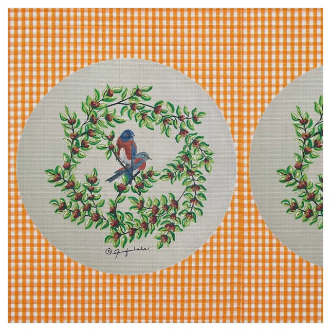 Tissu Orange plaid Western Bluebird Fabric (Échantillon)