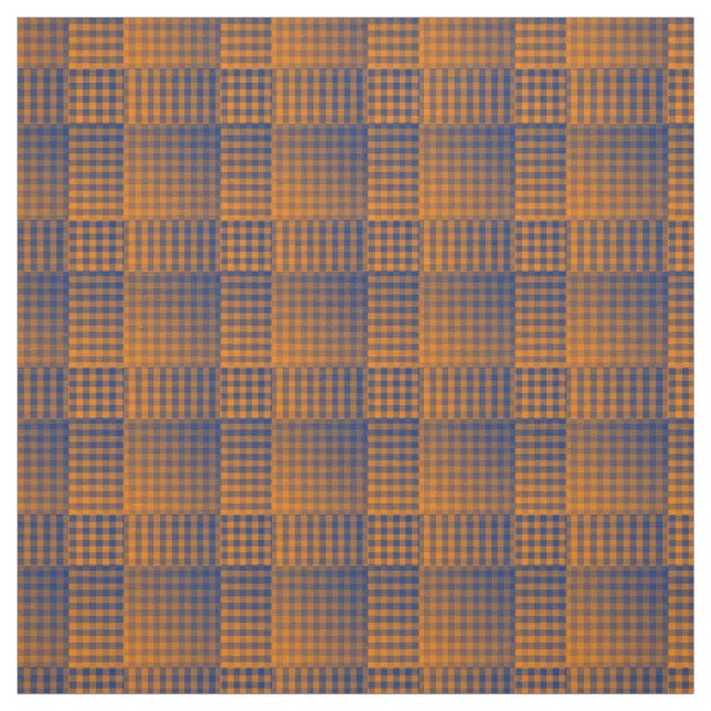 Tissu Orange Purple Checker Abstract Pattern (Échantillon)