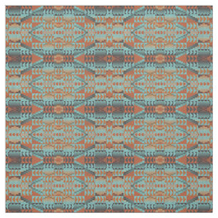 Tissu Orange Turquoise Turquoise bleu aztèque Motif mosa