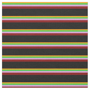 Tissu Orange, Vert citron, Plum, Maroon & Grandes Noires