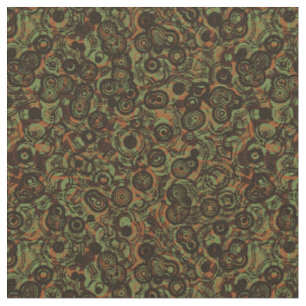 Tissu orange vert marron et noir abstrait