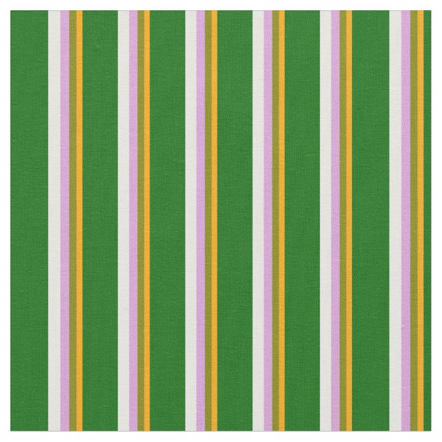 Tissu Orange, Vert, Plum, Blanc & Vert foncé Couleur (Fermer)
