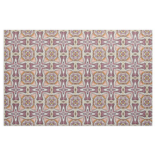 Tissu Orange violet rétro chic Nouveau déco Motif