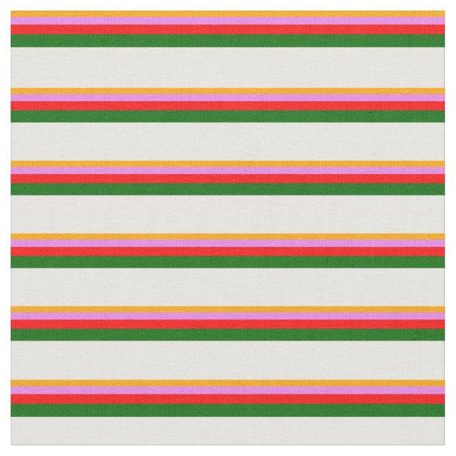 Tissu Orange, Violet, Rouge, Vert foncé & Blanc Couleur (Fermer)