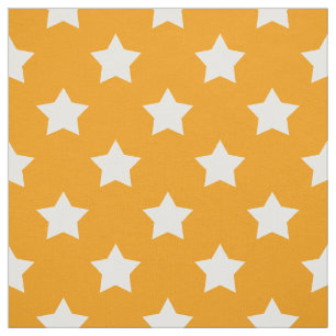 Tissu Orange White Stars Motif Textile décoratif