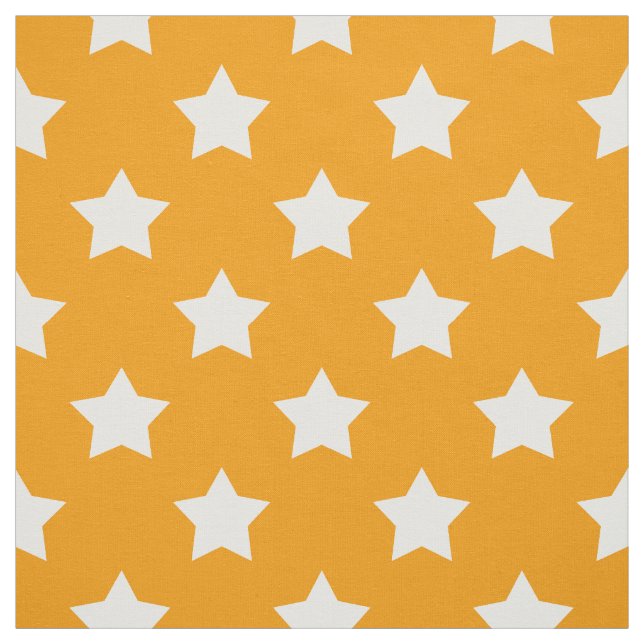 Tissu Orange White Stars Motif Textile décoratif (Échantillon)