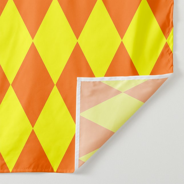 Tissu Orange Yellow Harlequin Checkered Design  (Créateur téléchargé)