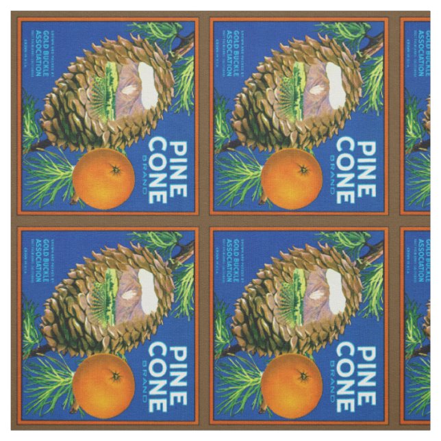 Tissu Oranges de cônes de pin (Échantillon)