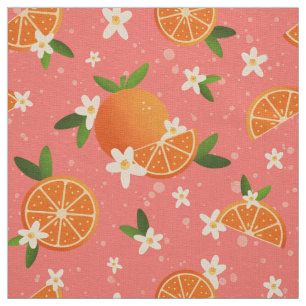 Tissu Oranges et fleurs d'oranges