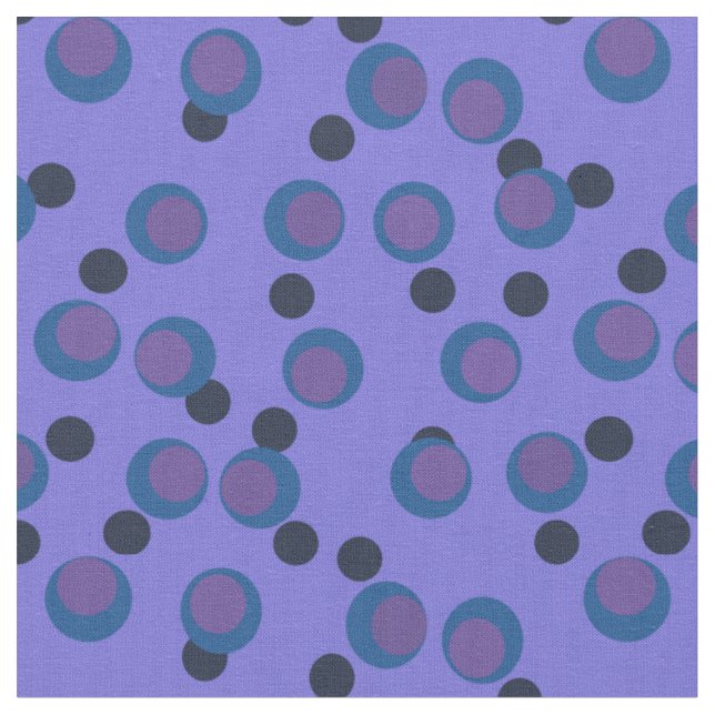 Tissu Orbites Atomiques Sarcelle et Violet Rétro (Fermer)
