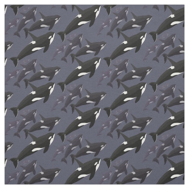 Tissu Orca Fabric Killer Whale Art Natural Linen Fabric (Échantillon)