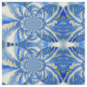 Tissu Orchidée aquarelle peinture, Nuages Mandala