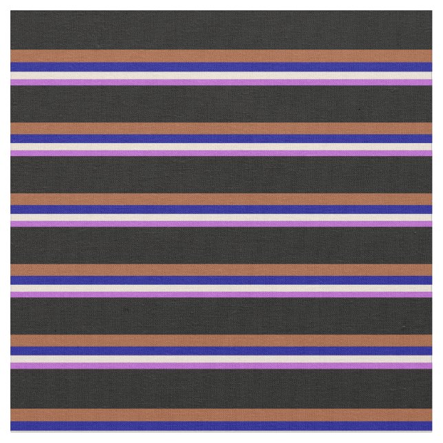 Tissu Orchidée, bisque, bleu foncé, sienne et noire (Fermer)