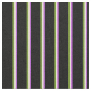 Tissu Orchidée, bisque, verte et Motif noire