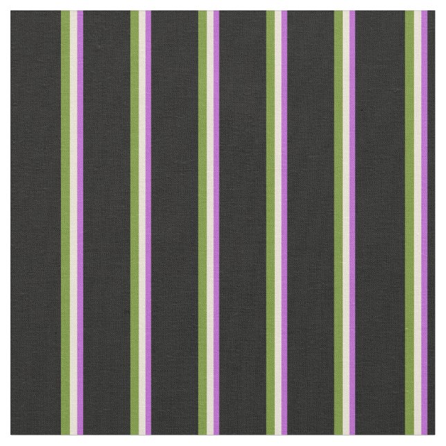 Tissu Orchidée, bisque, verte et Motif noire (Fermer)