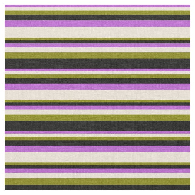 Tissu Orchidée, bisque, verte et noire (Fermer)