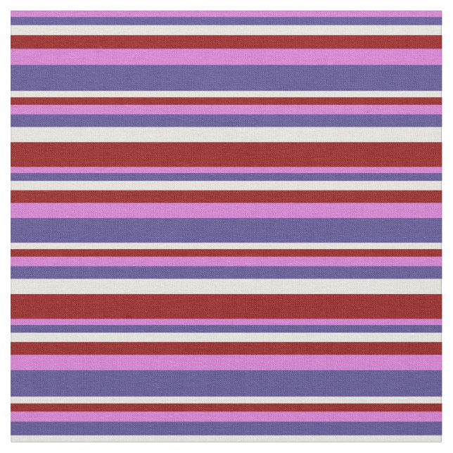 Tissu Orchidée, bleu ardoise foncé, beige et rouge foncé (Fermer)