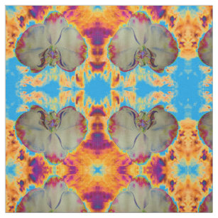 Tissu Orchidée de feu, abstraite peinture florale tropic