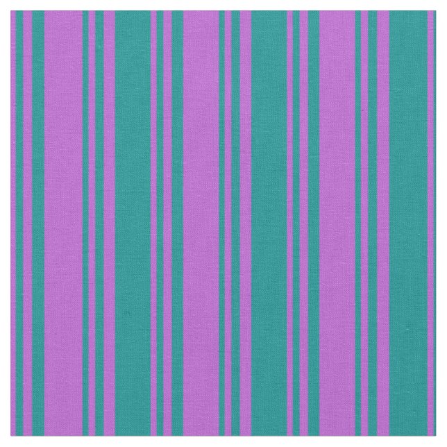 Tissu Orchidée et cyan foncé Motif des rayures (Fermer)