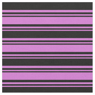 Tissu Orchidée et lignes noires/Motif de bandes