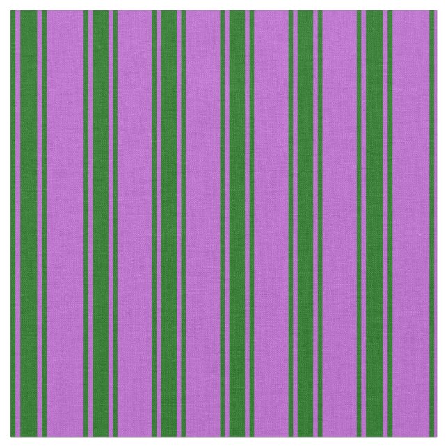 Tissu Orchidée et Motif de couleur vert foncé rayé/lin (Fermer)