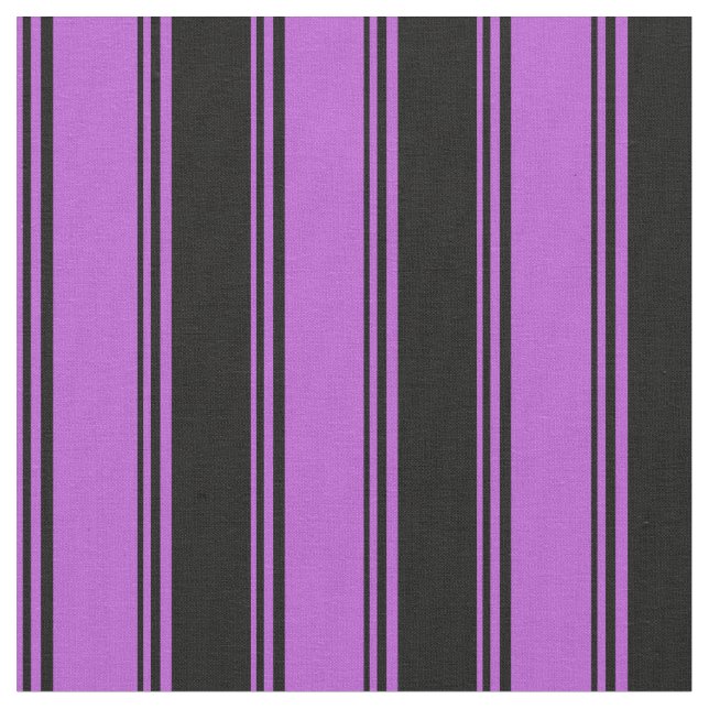 Tissu Orchidée et Motif noir à rayures/à rayures (Fermer)
