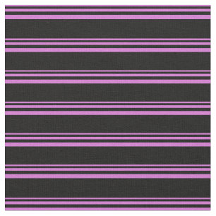 Tissu Orchidée et Motif rayé noir
