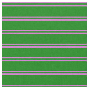 Tissu Orchidée et Motif vert des bandes