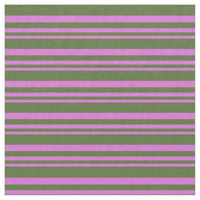 Tissu Orchidée et olive foncée Motif des rayures (Fermer)
