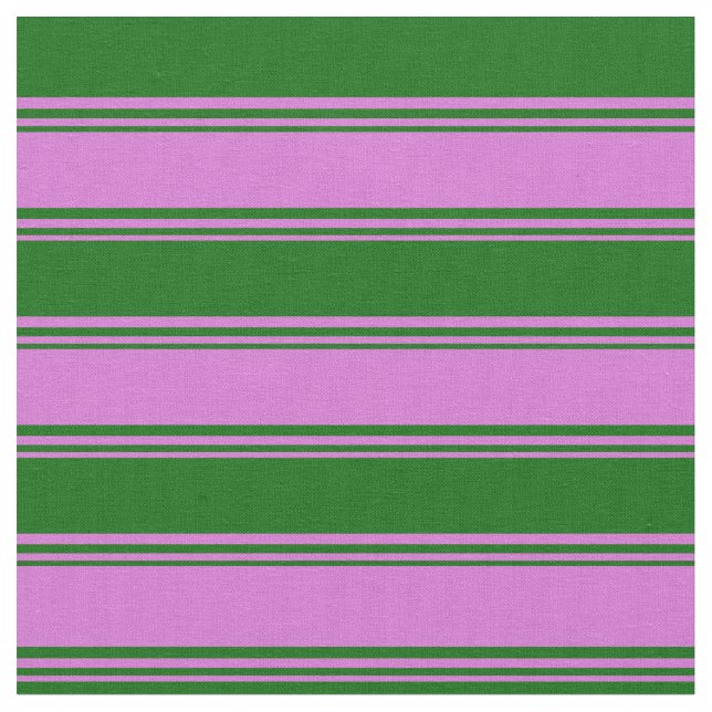 Tissu Orchidée et vert foncé Motif des rayures (Fermer)