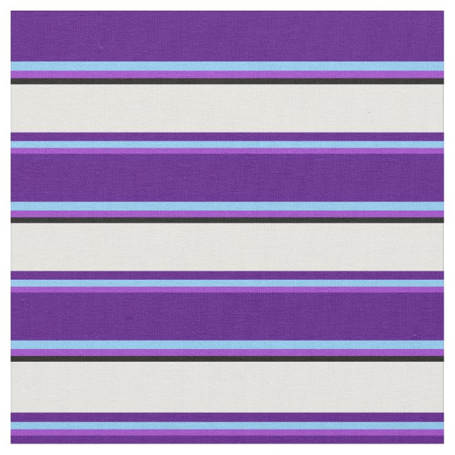 Tissu Orchidée foncée, bleu ciel, Indigo, Crème à la men (Fermer)